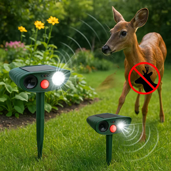 Ultrasonic Deer Repeller - Pack Of 4 Solar Powered - Get Rid of Deer in 48 Hours