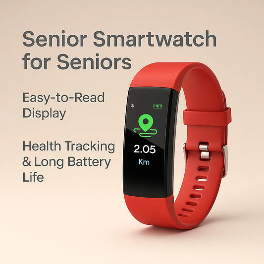 Step Counter Watch for Seniors | Smart Bracelet Easy-to-Read Display, Health Tracking & Long Battery Smartwatch