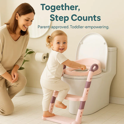 Step Throne Potty Trainer – Best Potty Training Seat for Little Ones | Adjustable Toilet Ladder Seat for Kids Learning