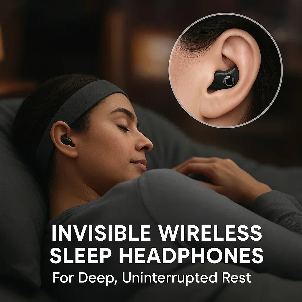 Invisible Wireless Sleep Headphones | Bluetooth 5.3, Noise Cancelling Headphones for Sleeping | Waterproof Sound Cancelling Headphones for Sleep