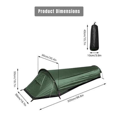 Ultralight Single-Person Camping Tent | Waterproof, Windproof & Ideal for Hikers and Backpackers