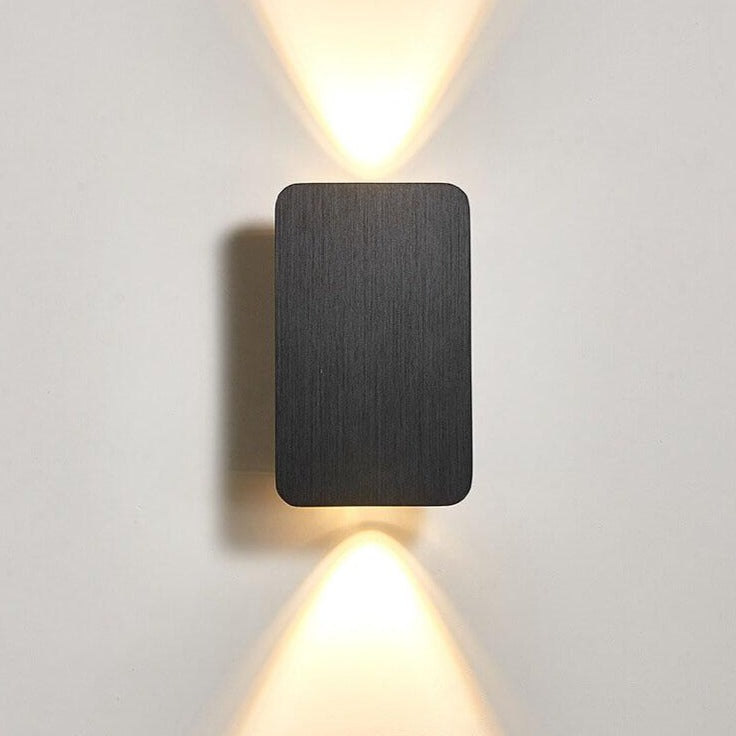 LED Wall Sconce Light Fixture - Nordic Minimalist Aluminum Rectangular 2-Light Panel for Modern Home Decor & Hallways