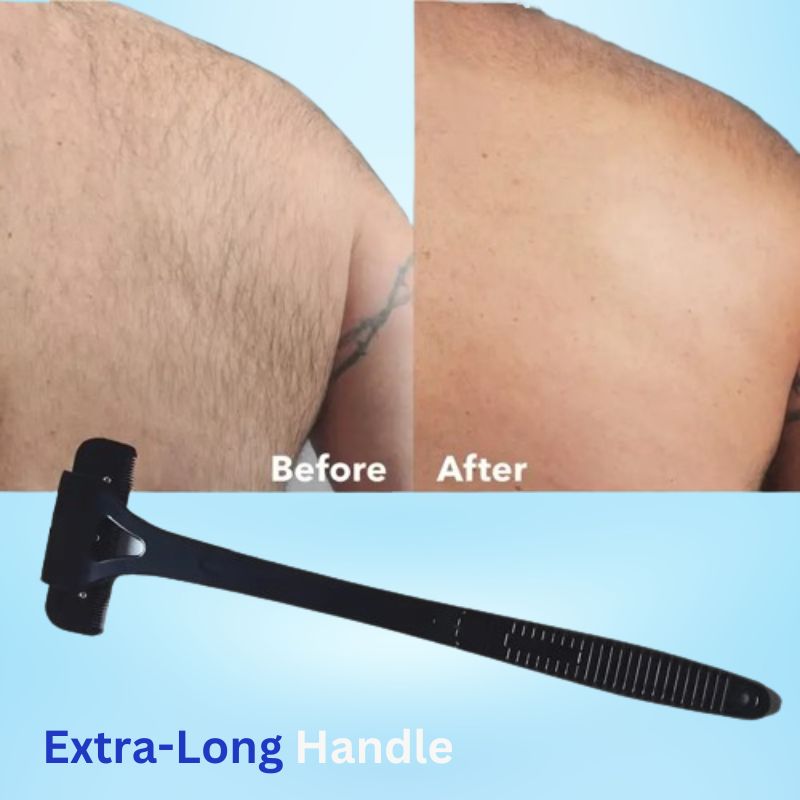 Back Shaver for Men | Extra Long Handle, Dual-Razor Technology & Pain-Free Grooming for Full-Body Hair Removal