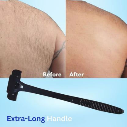 Back Shaver for Men | Extra Long Handle, Dual-Razor Technology & Pain-Free Grooming for Full-Body Hair Removal