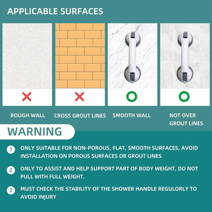 Grab Handles for the Elderly | Suction Grab Bar for Bathroom & Shower | Toilet Aids for Seniors | No-Drilling Safety Rail