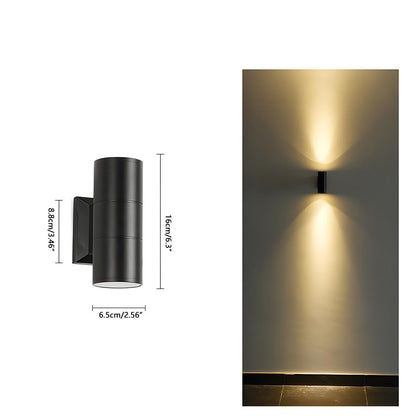 Cylinder Waterproof Outdoor Up and Down LED Wall Lights | Exterior lighting fixtures |  Modern Exterior Wall Sconce lights, IP65 Rated & Ideal for Porch, Patio, and Garden Use