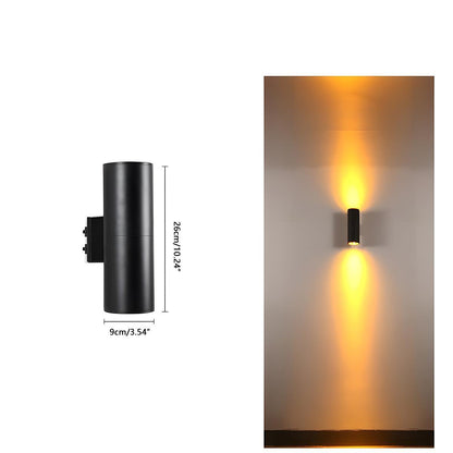 Cylinder Waterproof Outdoor Up and Down LED Wall Lights | Exterior lighting fixtures |  Modern Exterior Wall Sconce lights, IP65 Rated & Ideal for Porch, Patio, and Garden Use