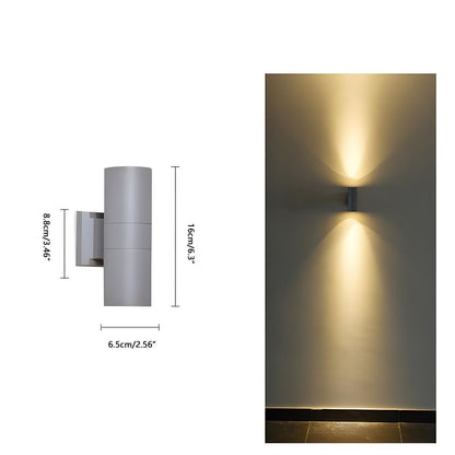 Cylinder Waterproof Outdoor Up and Down LED Wall Lights | Exterior lighting fixtures |  Modern Exterior Wall Sconce lights, IP65 Rated & Ideal for Porch, Patio, and Garden Use