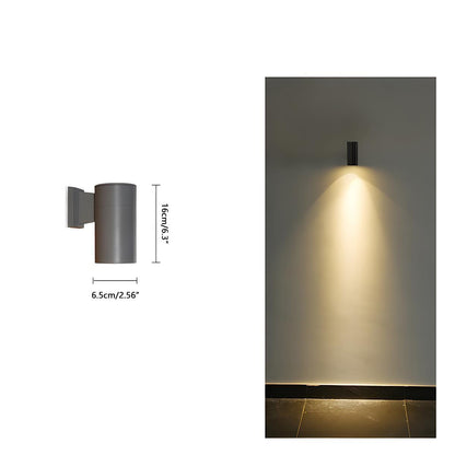 Cylinder Waterproof Outdoor Up and Down LED Wall Lights | Exterior lighting fixtures |  Modern Exterior Wall Sconce lights, IP65 Rated & Ideal for Porch, Patio, and Garden Use