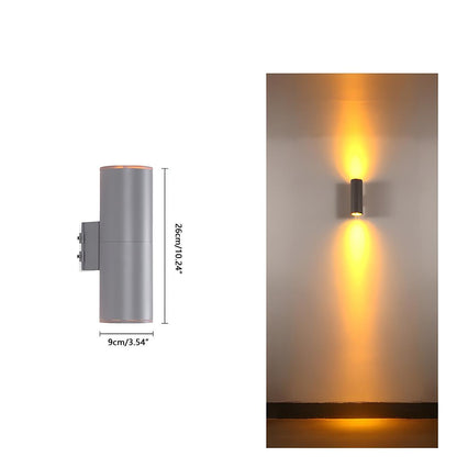 Cylinder Waterproof Outdoor Up and Down LED Wall Lights | Exterior lighting fixtures |  Modern Exterior Wall Sconce lights, IP65 Rated & Ideal for Porch, Patio, and Garden Use