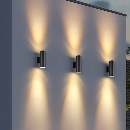 Cylinder Waterproof Outdoor Up and Down LED Wall Lights | Exterior lighting fixtures |  Modern Exterior Wall Sconce lights, IP65 Rated & Ideal for Porch, Patio, and Garden Use