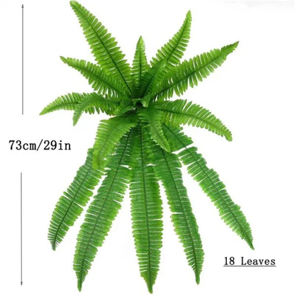 UV-Resistant Lifelike Artificial Boston Fern | Realistic Faux Plant for Indoor & Outdoor Decor, No Maintenance Required