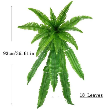 UV-Resistant Lifelike Artificial Boston Fern | Realistic Faux Plant for Indoor & Outdoor Decor, No Maintenance Required