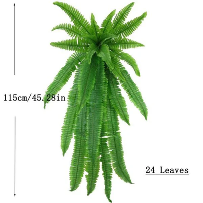 UV-Resistant Lifelike Artificial Boston Fern | Realistic Faux Plant for Indoor & Outdoor Decor, No Maintenance Required