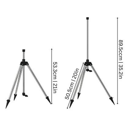 High Pressure Rotating Tripod Sprinkler | 360° Coverage, Adjustable Height & Ideal for Gardens and Lawns