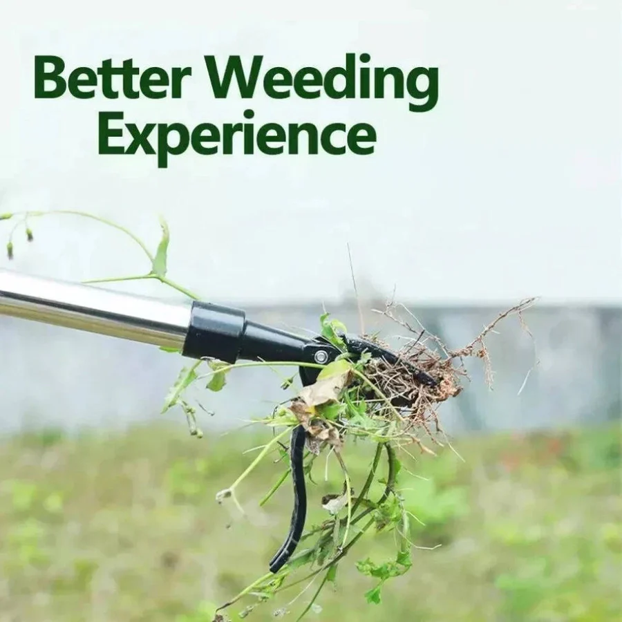 Stand Up Weed Puller Tool | Ergonomic Long Handle with 4 Claw Root Removal for Easy Gardening and Lawn Maintenance