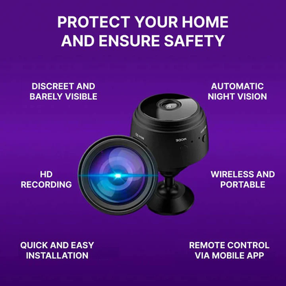 Mini Wireless Security Camera | HD 1080p, Night Vision & Motion Detection for Home and Office Surveillance