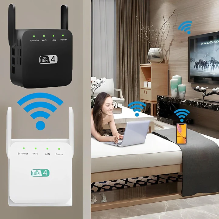 Long-Range WiFi Repeater | Dual Antenna, 300Mbps Speed & Ideal for Multi-Room Homes and Large Spaces
