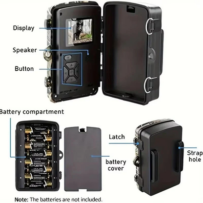 Night Vision Outdoor Wildlife Camera for Animals, Infrared, Motion Detection, Waterproof, Ideal for Nature Observation