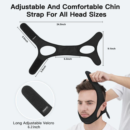 Anti Snoring Chin Strap | Adjustable, Breathable Fabric for Sleep Apnea Relief and Better Sleep Quality