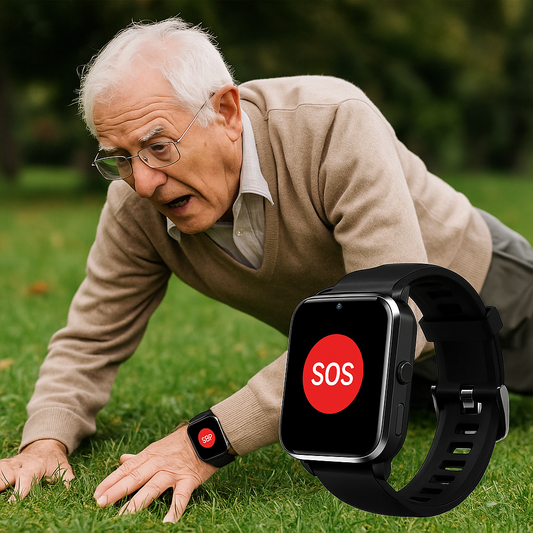 GPS Smartwatch for Seniors with Fall Detection and SOS Function – Reliable Emergency Alert Device