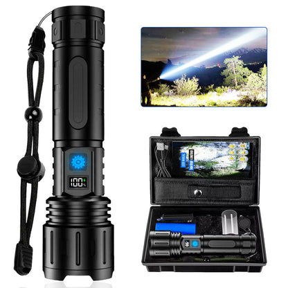 Brightest LED Flashlight | 100,000 Lumens, Waterproof & Rechargeable for Outdoor Adventures
