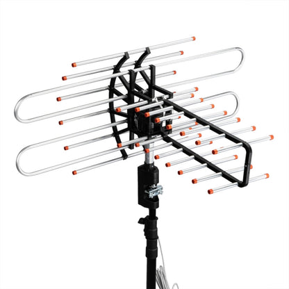 Outdoor Long Range 500+ Mile TV Antenna | UHF/VHF/FM, 360-Degree Motorized Rotation & Dual TV Output for Crystal Clear HD Channels