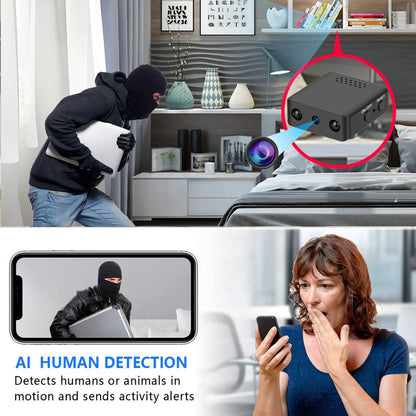 Mini Wireless Hidden Camera with Audio - Compact Spy Camera for Home Security & Nanny Monitoring