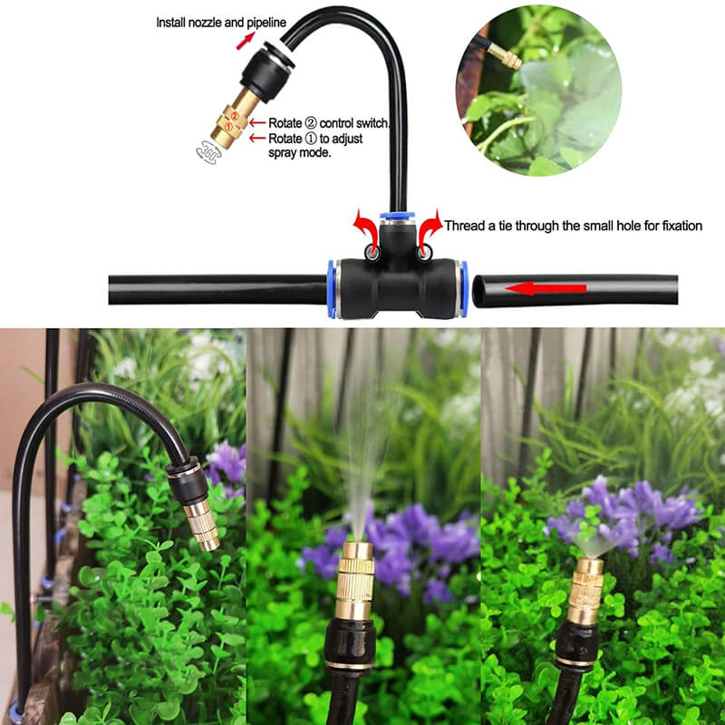 Drip Irrigation Kit | 360° Flexible Hose, Tool-Free Installation & Water-Saving for Flower Beds and Vegetable Gardens
