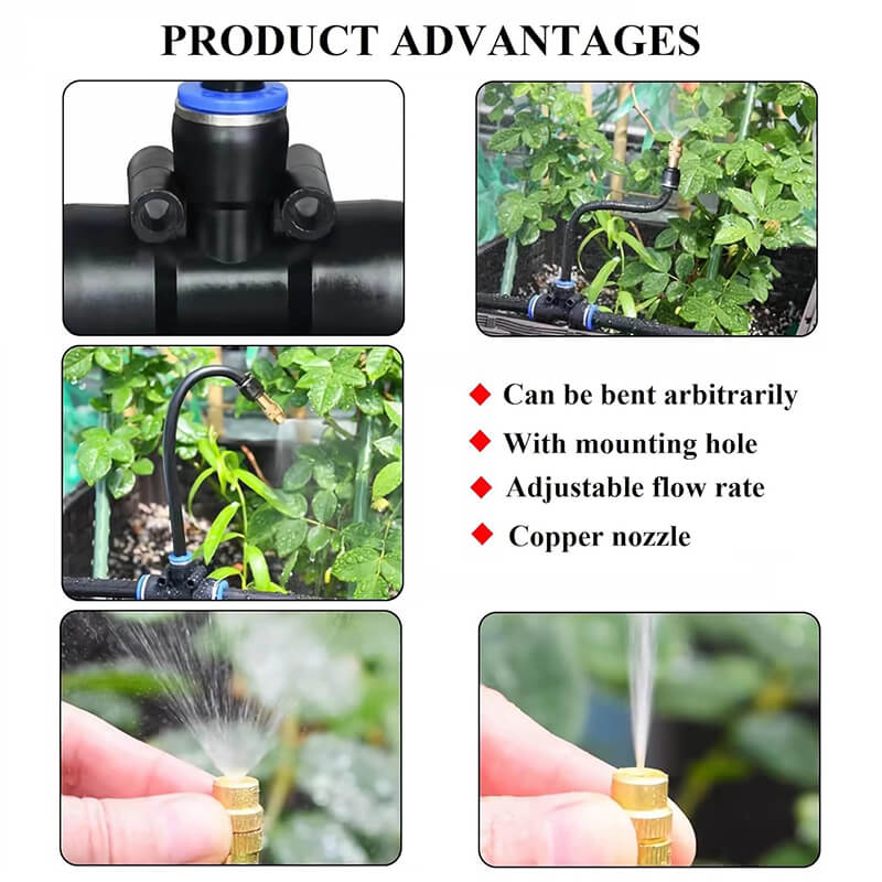 Drip Irrigation Kit | 360° Flexible Hose, Tool-Free Installation & Water-Saving for Flower Beds and Vegetable Gardens