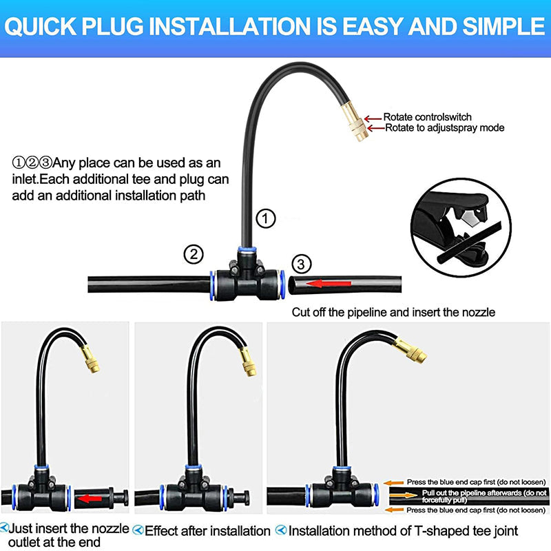 Drip Irrigation Kit | 360° Flexible Hose, Tool-Free Installation & Water-Saving for Flower Beds and Vegetable Gardens