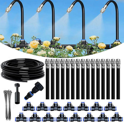 Drip Irrigation Kit | 360° Flexible Hose, Tool-Free Installation & Water-Saving for Flower Beds and Vegetable Gardens