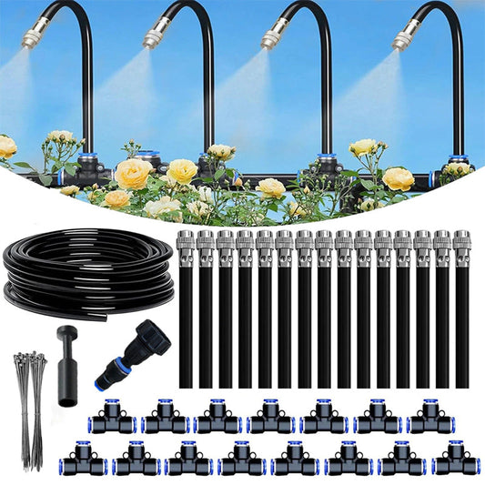Drip Irrigation Kit | 360° Flexible Hose, Tool-Free Installation & Water-Saving for Flower Beds and Vegetable Gardens
