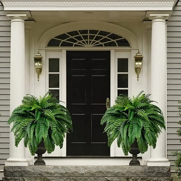 UV-Resistant Lifelike Artificial Boston Fern | Realistic, No Maintenance & Ideal for Indoor/Outdoor Spaces