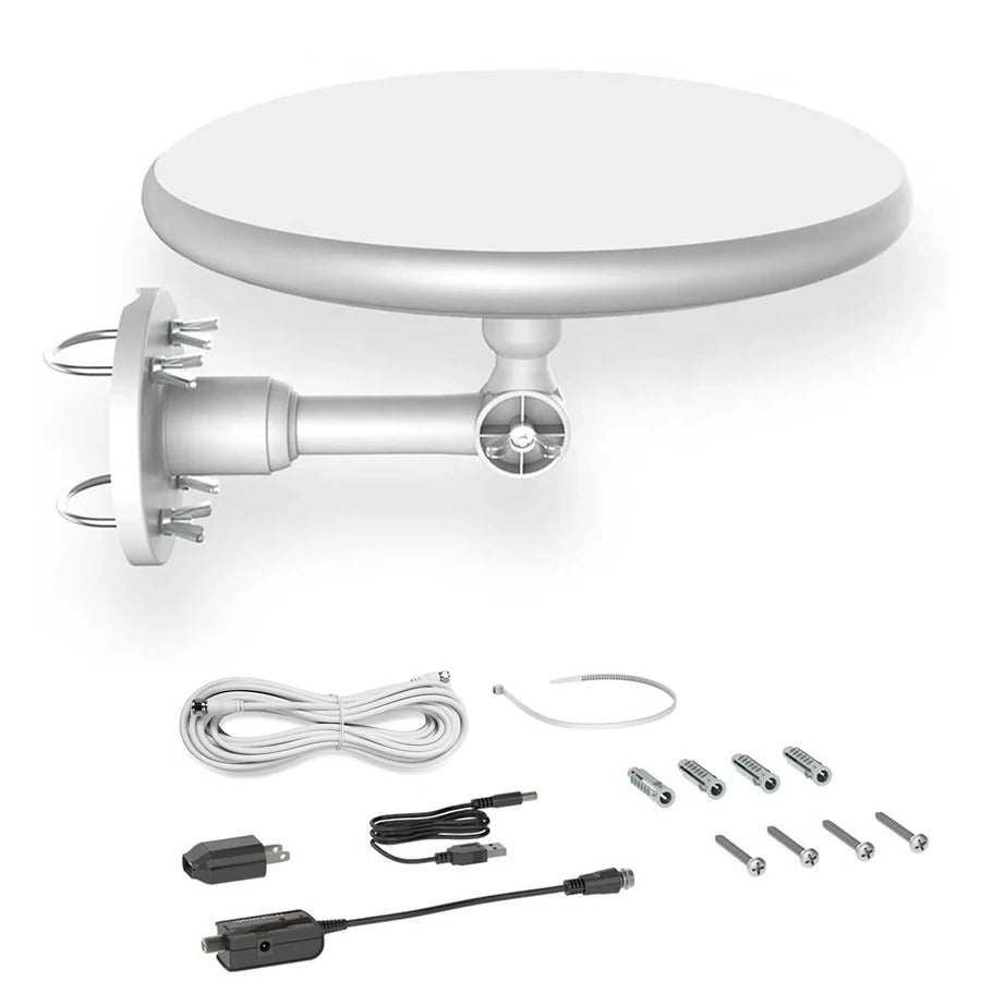 Long Range Digital Outdoor HD TV Antenna | 360° Omnidirectional Signal Booster for Clear Local Channels