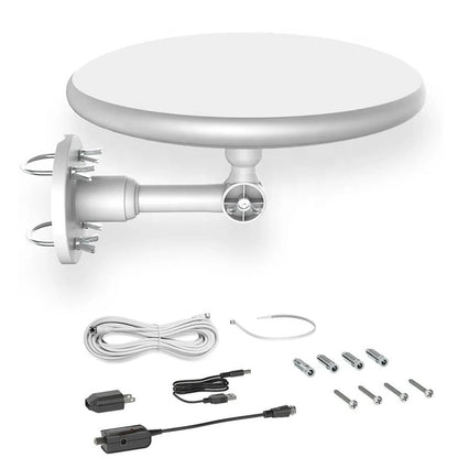 Long Range Digital Outdoor HD TV Antenna | 360° Omnidirectional Signal Booster for Clear Local Channels