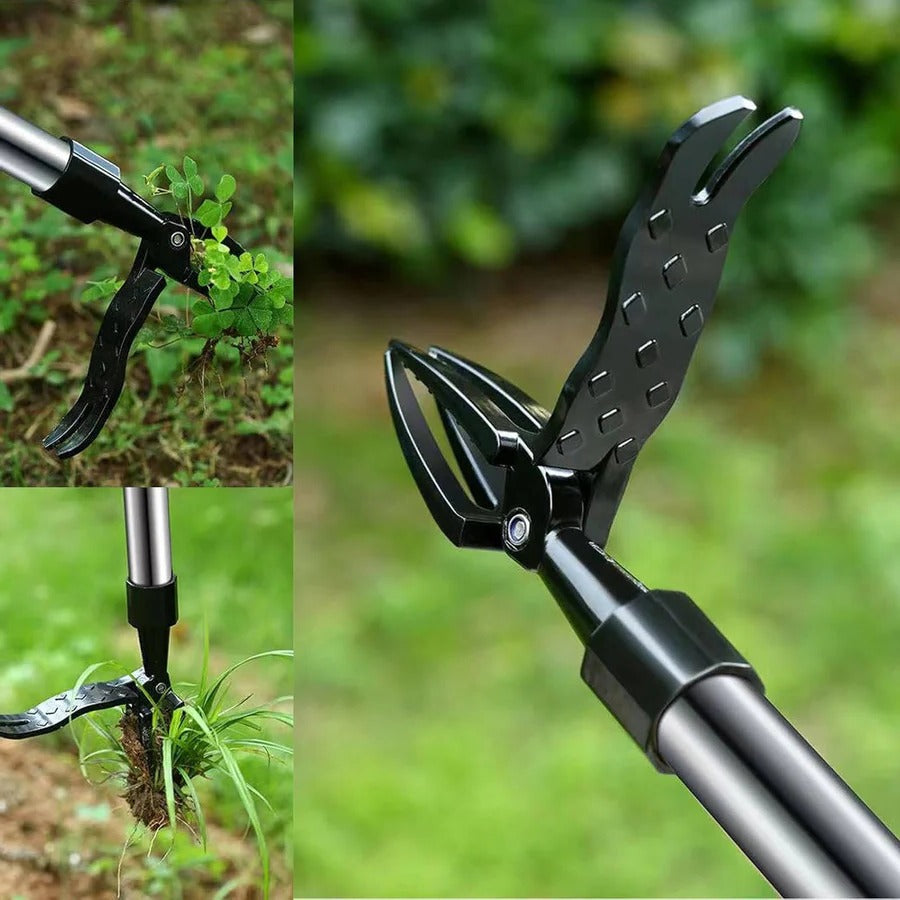 Stand Up Weed Puller Tool | Ergonomic Long Handle with 4 Claw Root Removal for Easy Gardening and Lawn Maintenance