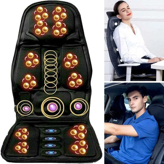 8-Mode Massage Chair Pad | Heated Back & Neck Cushion for Car and Home Use
