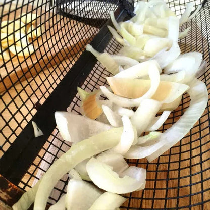 Stainless Steel Rolling BBQ Grill Basket | Non-Stick, Ergonomic Handle & Ideal for Grilling Vegetables, Seafood, and Meats