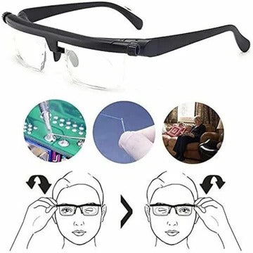 Adjustable Focus Glasses | Lightweight, Scratch-Resistant Lenses for Near and Far Sight Vision Correction