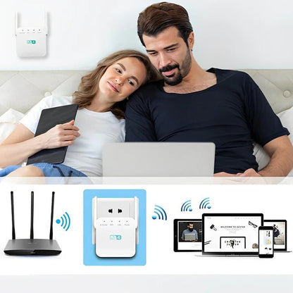 Long-Range WiFi Repeater | Dual Antenna, 300Mbps Speed & Ideal for Multi-Room Homes and Large Spaces