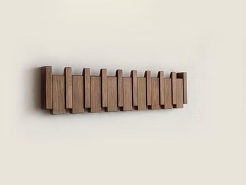 Handmade Wooden Coat Rack | Magnetic Folding Hooks, Space-Saving Design & Ideal for Entryways, Hallways, or Mudrooms