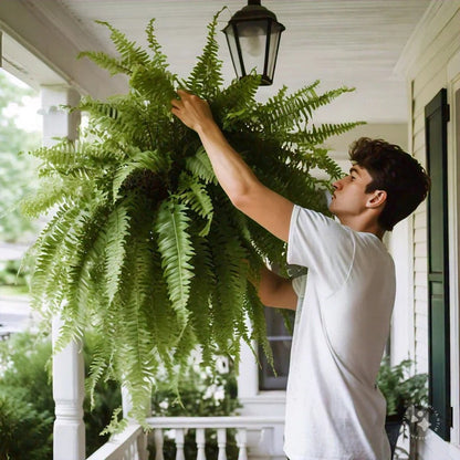UV Resistant Lifelike Artificial Boston Fern For Outdoors