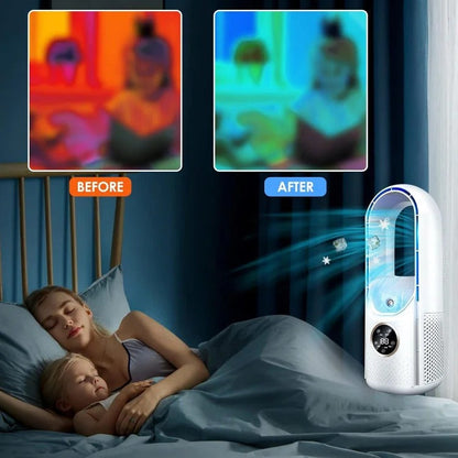 Blade-Free Silent Portable Air Conditioner | USB-Powered, Compact & Ideal for Home and Office Use