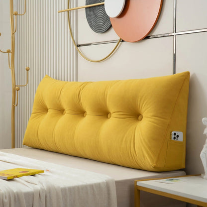 Ergonomic Wedge Pillow | Back & Neck Support, Removable Cover & Ideal for Bed or Sofa Relaxation - Headboard pillow