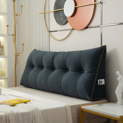 Ergonomic Wedge Pillow | Back & Neck Support, Removable Cover & Ideal for Bed or Sofa Relaxation - Headboard pillow