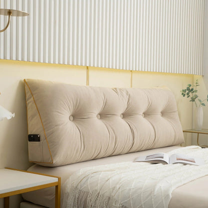 Ergonomic Wedge Pillow | Back & Neck Support, Removable Cover & Ideal for Bed or Sofa Relaxation - Headboard pillow