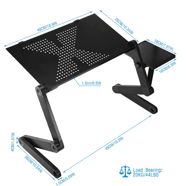 Adjustable Laptop Stand for Desk | 360-Degree Flexibility, Ventilation Holes & Ideal for Home Office or Couch Use