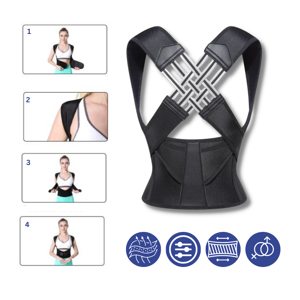 Posture Corrector for Men & Women - Adjustable Back Support Brace for Improved Posture & Pain Relief