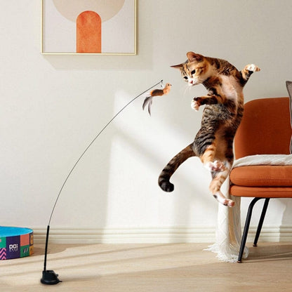 Interactive Bird Simulation Cat Toy Set | Self-Holding Suction Base & Engaging for Indoor Play | Most Interactive Cat Toys & Most Entertaining Cat Toys